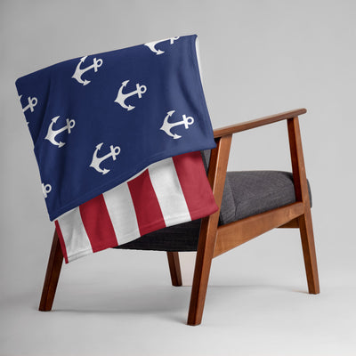 American Flag Anchors Blanket - Nice Aft