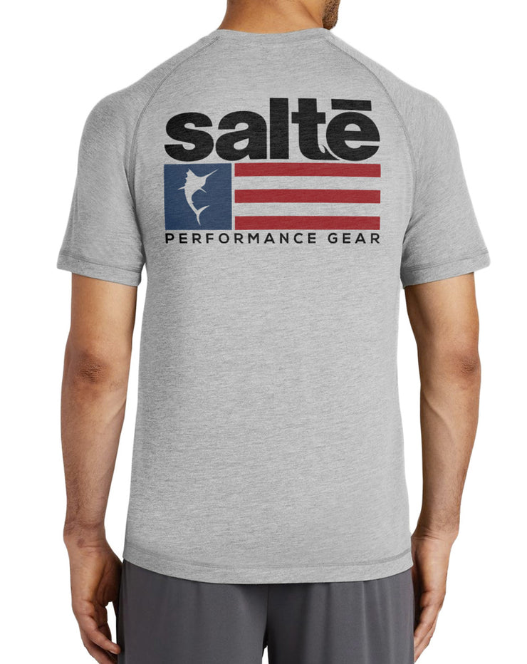 Men's Saltē American Flag Quick-Dry Fishing T-Shirt - Nice Aft
