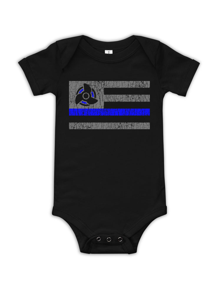 Blue Line Boat Baby Bodysuit | Support Law Enforcement - Nice Aft