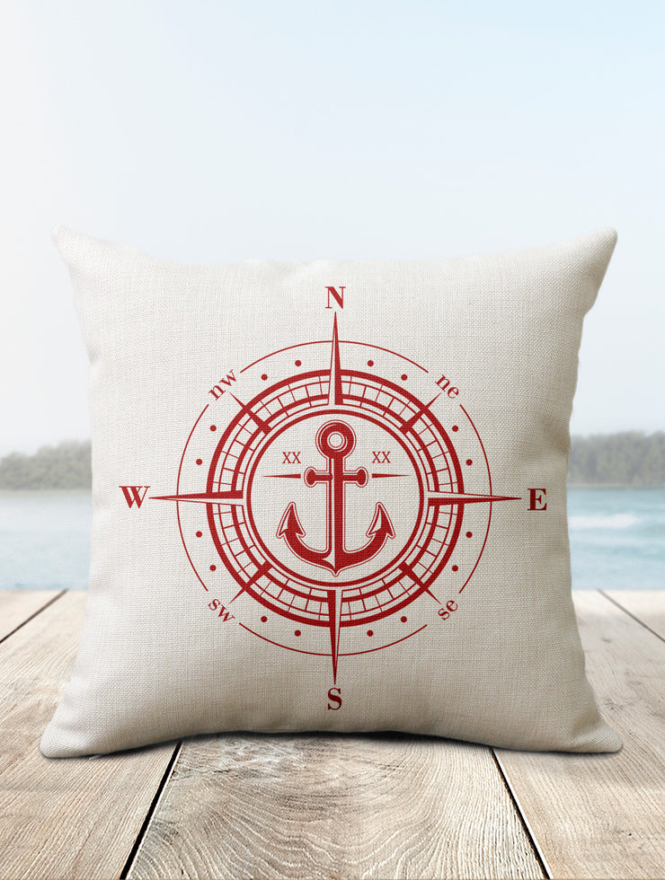 Compass Pillow | Coastal Decor - Nice Aft