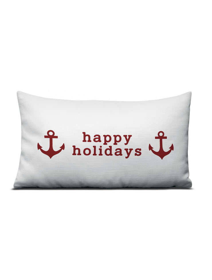 Happy Holidays Anchor Pillow - Nice Aft