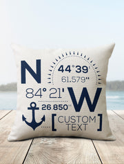 Custom Coordinate Pillows - Nice Aft