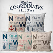 Custom Address Anchor Coordinates Pillow - Nice Aft