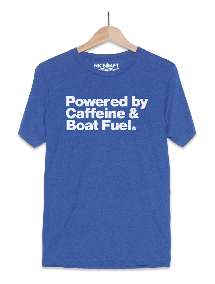 Boat Shirt | Powered by Caffeine & Boat Fuel T-Shirt - Nice Aft