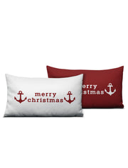Merry Christmas Anchor Pillow - Nice Aft